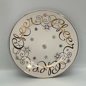 Hausenware Dessert Plates 8”  “Cheers” Gold and Black 12 Count